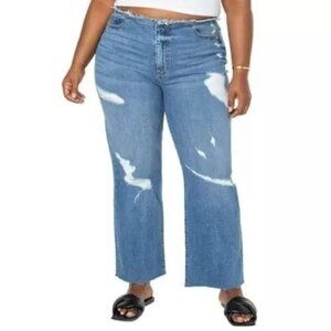 Celebrity Pink Juniors Plus Size Fray Waist Straight Leg Jean LT WASH SZ 20W NWT